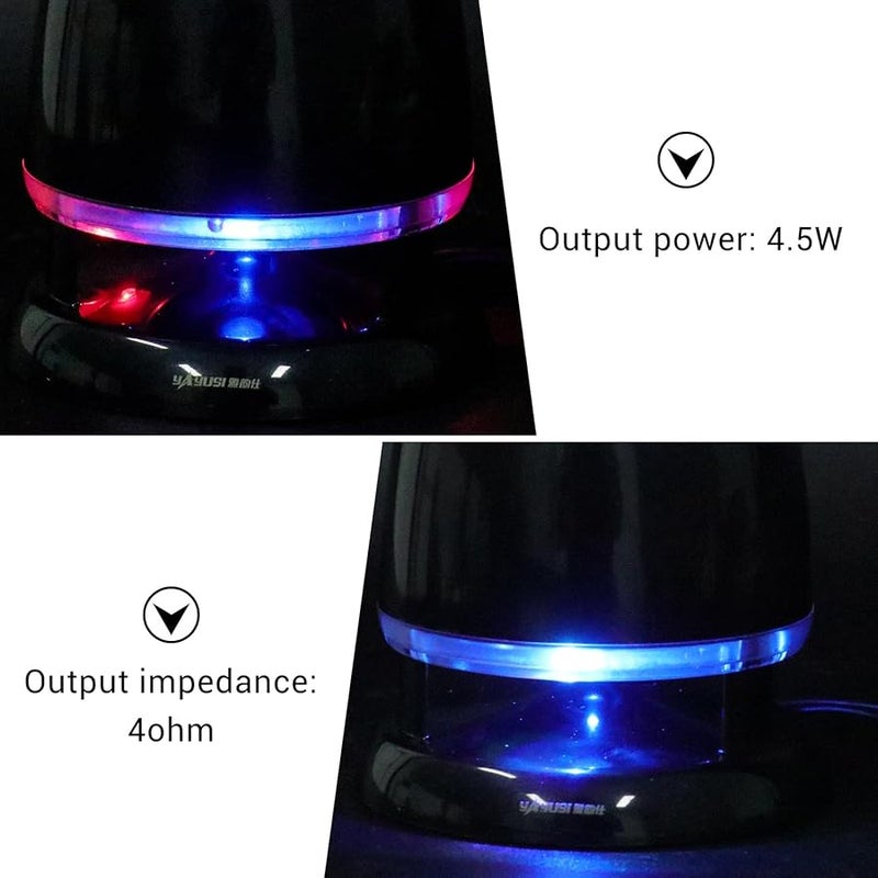 Mini Speaker with LED Light USB Plug in Portable Aux Loudspeaker for Laptop Computer Black Blue - Image 5